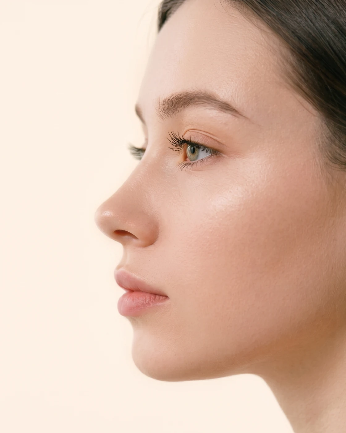 Perfil nasal en armonía con el rostro — fotografía de referencia estética